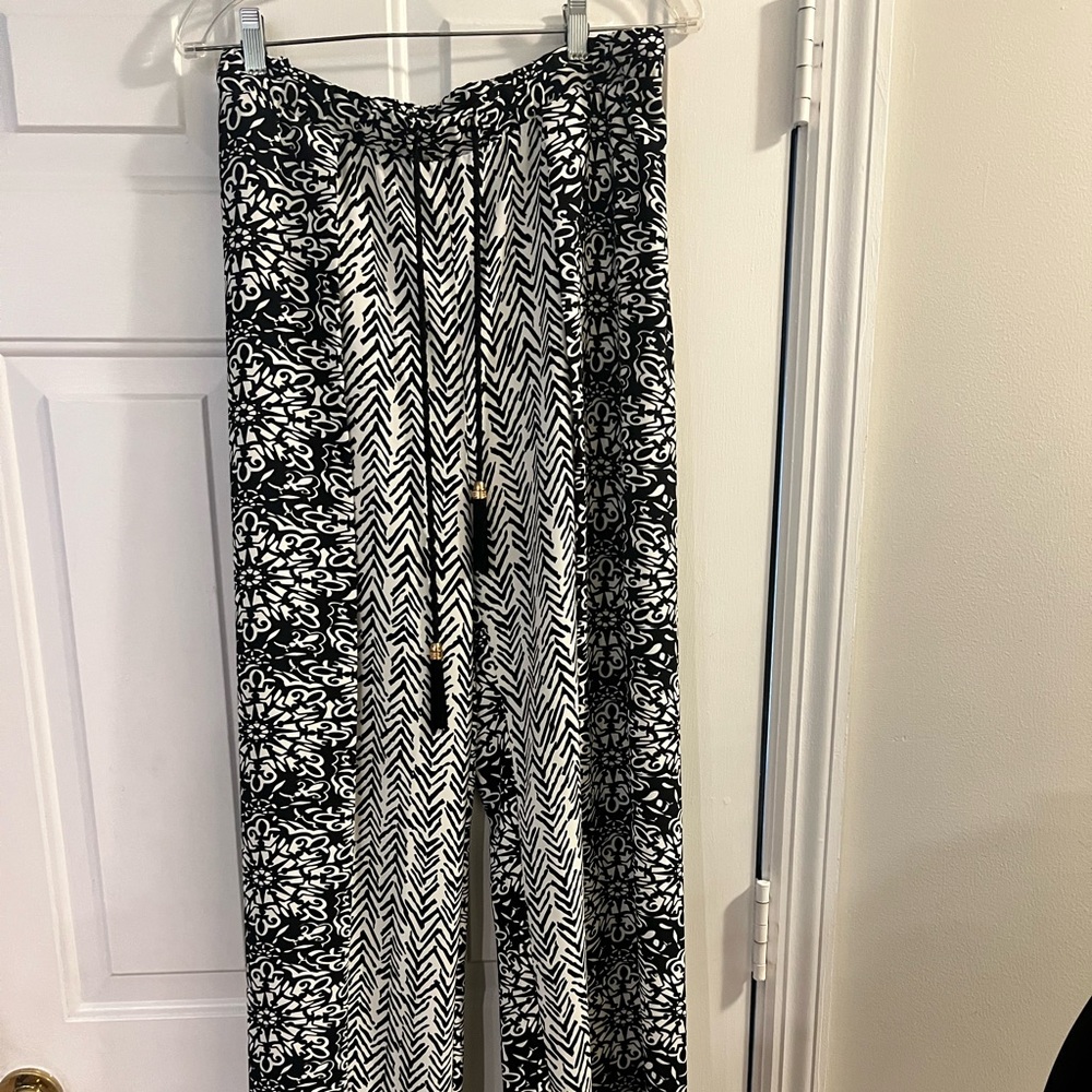Chico's Zebra Print Pants in Black and White